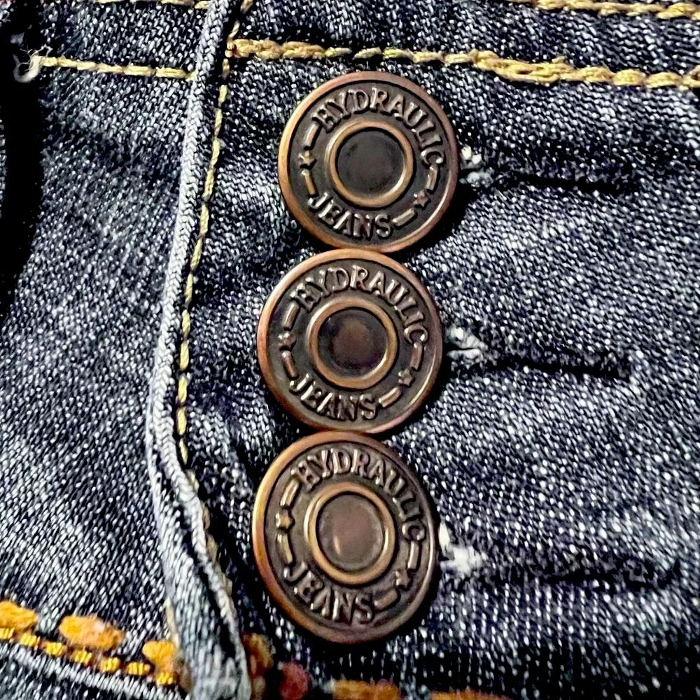 Hydraulic Long Low Mid Jean/Denim Shorts/Capris-Size 11-12 Jrs. Distressed-Comfy